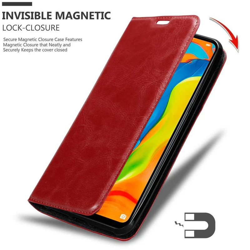 Cadorabo Hülle kompatibel mit Huawei P30 LITE Schutzhülle mit Magnetverschluss, Standfunktion und Kartenfach