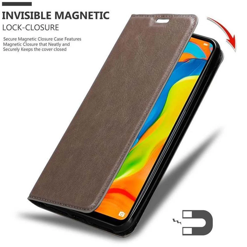 Cadorabo Hülle kompatibel mit Huawei P30 LITE Schutzhülle mit Magnetverschluss, Standfunktion und Kartenfach