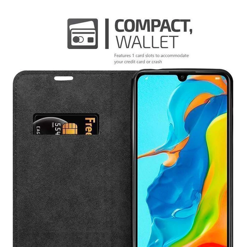 Cadorabo Hülle kompatibel mit Huawei P30 LITE Schutzhülle mit Magnetverschluss, Standfunktion und Kartenfach