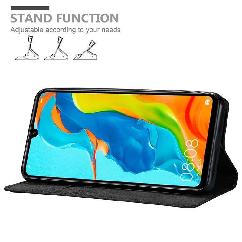 Cadorabo Hülle kompatibel mit Huawei P30 LITE Schutzhülle mit Magnetverschluss, Standfunktion und Kartenfach
