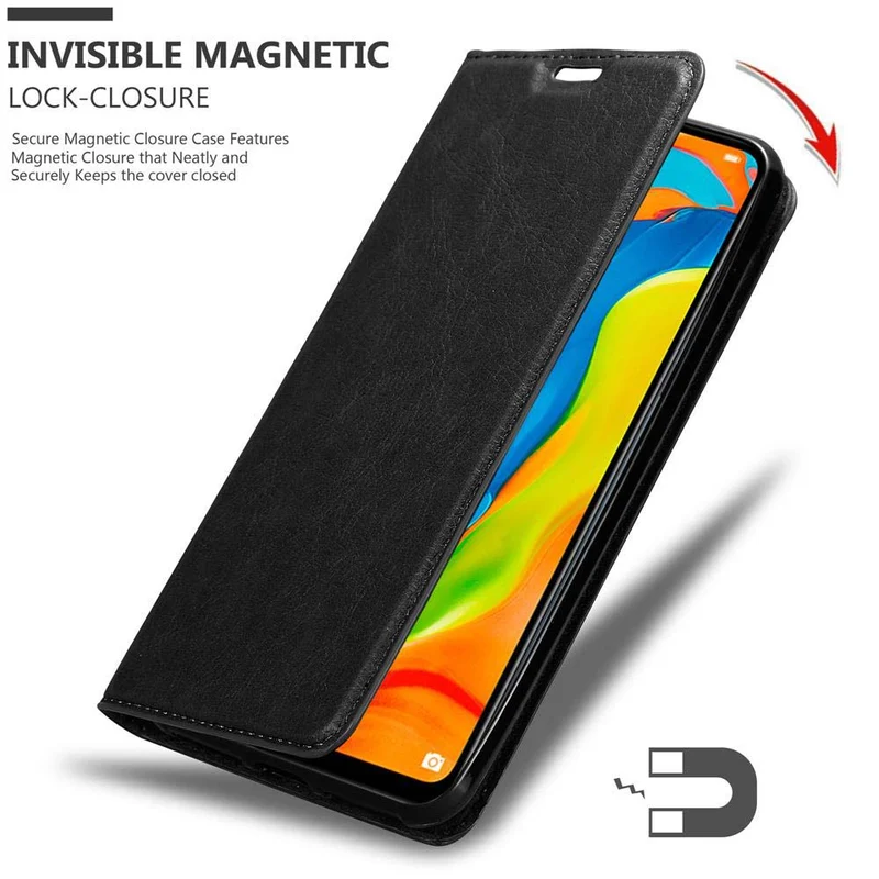 Cadorabo Hülle kompatibel mit Huawei P30 LITE Schutzhülle mit Magnetverschluss, Standfunktion und Kartenfach