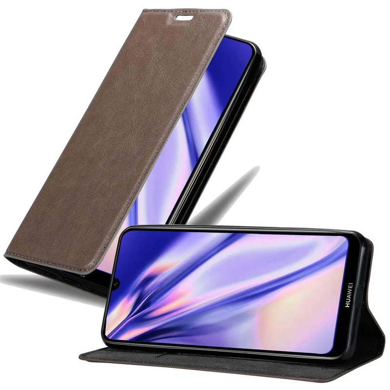 Cadorabo Hülle kompatibel mit Huawei Y6 2019 Schutzhülle mit Magnetverschluss, Standfunktion und Kartenfach