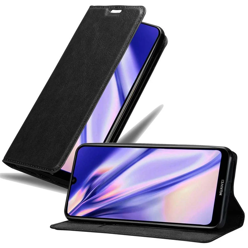 Cadorabo Hülle kompatibel mit Huawei Y6 2019 Schutzhülle mit Magnetverschluss, Standfunktion und Kartenfach