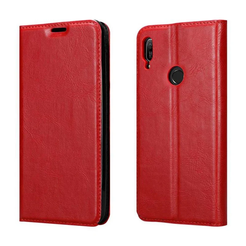 Cadorabo Hülle kompatibel mit Huawei Y6 2019 Schutzhülle mit Magnetverschluss, Standfunktion und Kartenfach