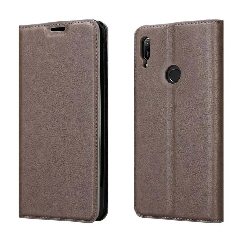 Cadorabo Hülle kompatibel mit Huawei Y6 2019 Schutzhülle mit Magnetverschluss, Standfunktion und Kartenfach