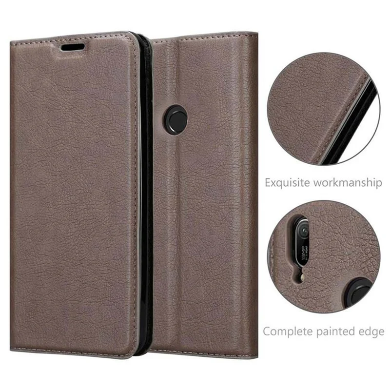 Cadorabo Hülle kompatibel mit Huawei Y6 2019 Schutzhülle mit Magnetverschluss, Standfunktion und Kartenfach