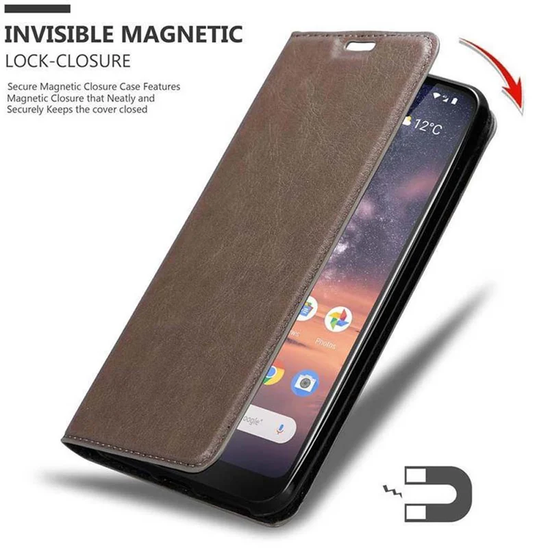 Cadorabo Hülle kompatibel mit Nokia 3,2 Schutzhülle mit Magnetverschluss, Standfunktion und Kartenfach