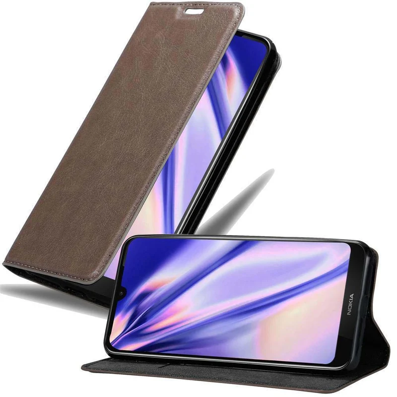 Cadorabo Hülle kompatibel mit Nokia 4,2 Schutzhülle mit Magnetverschluss, Standfunktion und Kartenfach