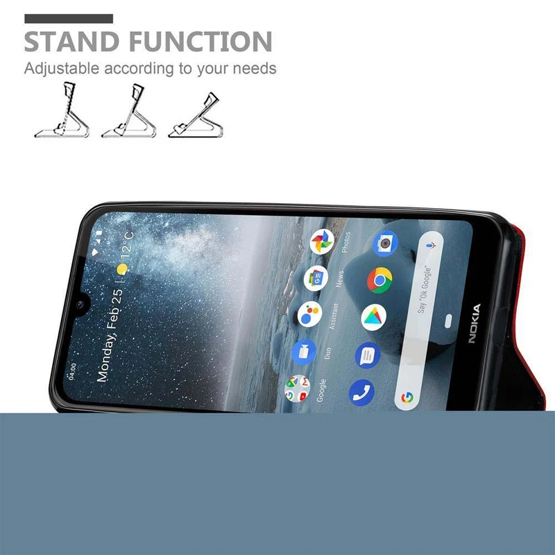 Cadorabo Hülle kompatibel mit Nokia 4,2 Schutzhülle mit Magnetverschluss, Standfunktion und Kartenfach