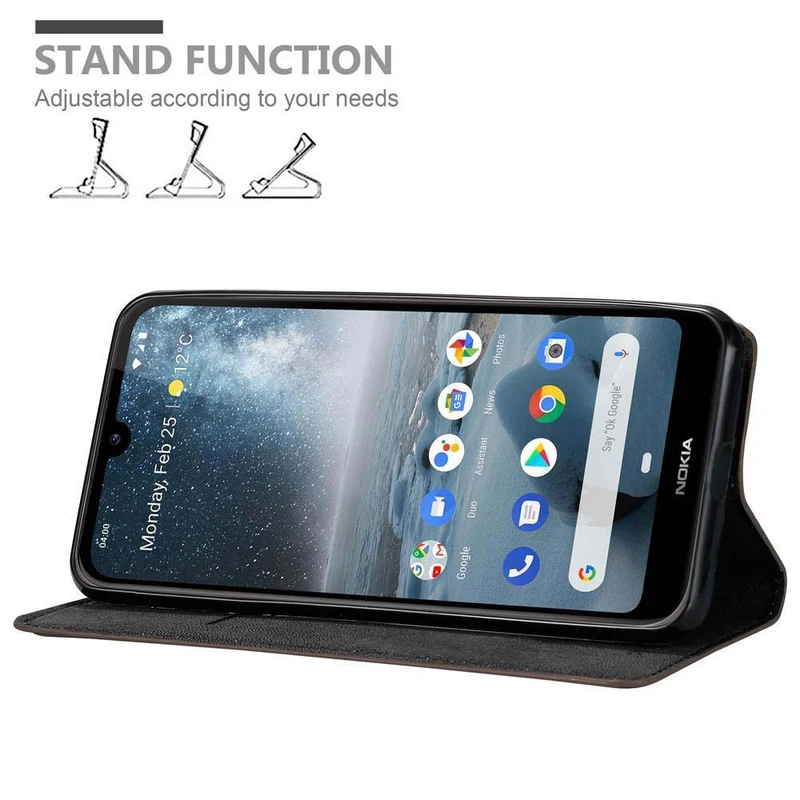 Cadorabo Hülle kompatibel mit Nokia 4,2 Schutzhülle mit Magnetverschluss, Standfunktion und Kartenfach