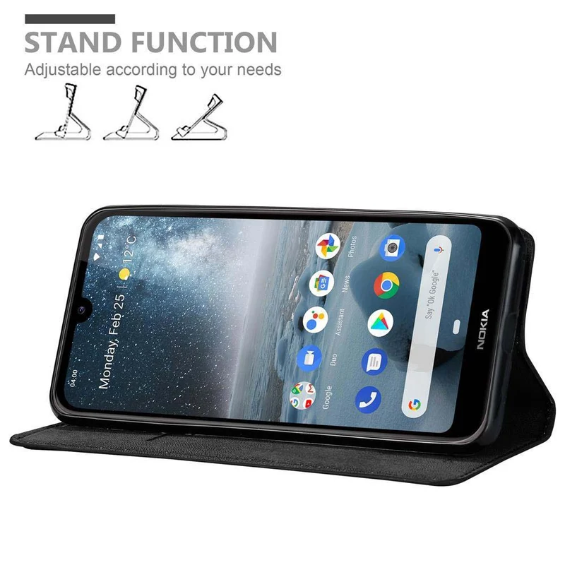 Cadorabo Hülle kompatibel mit Nokia 4,2 Schutzhülle mit Magnetverschluss, Standfunktion und Kartenfach