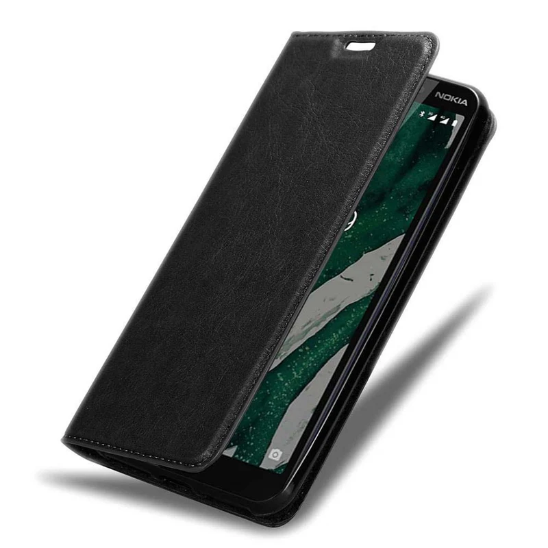 Cadorabo Hülle kompatibel mit Nokia 1 PLUS Schutzhülle mit Magnetverschluss, Standfunktion und Kartenfach