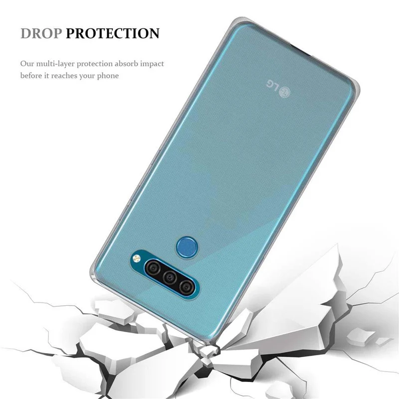 Cadorabo Hülle kompatibel mit LG Q60 Schutzhülle aus flexiblem TPU Silikon
