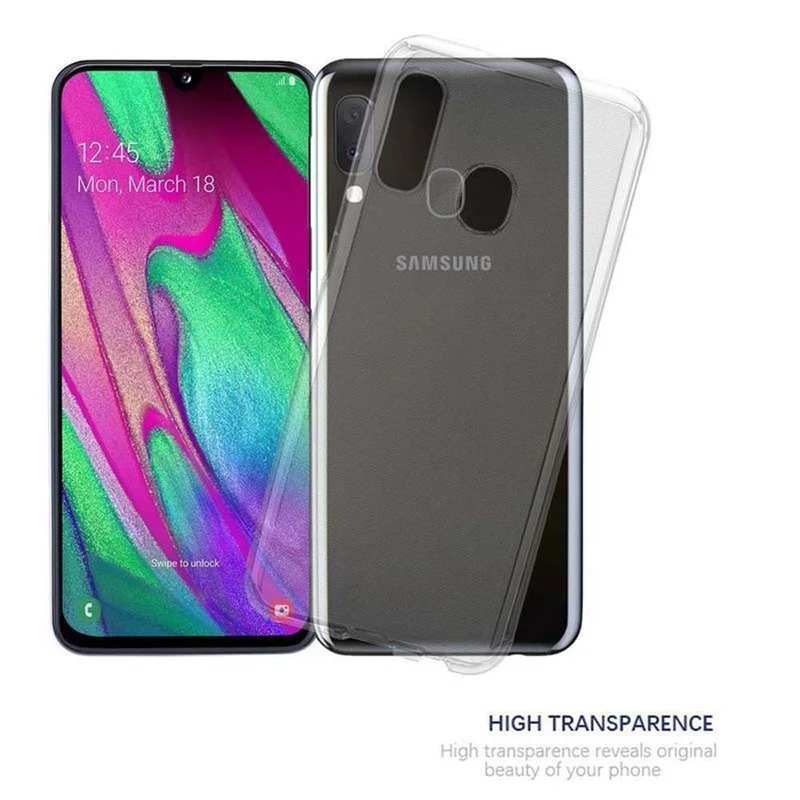 Cadorabo Hülle kompatibel mit Samsung Galaxy A40 Schutzhülle aus flexiblem TPU Silikon