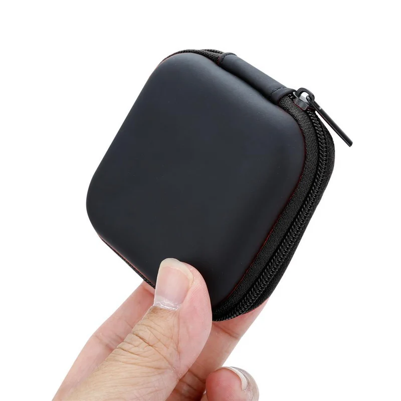 Cadorabo Kopfhörer Aufbewahrungsbox Eckige Robuste Tasche aus formstabilem Stoff mit Netzfach und Reißverschluss für Headset, In-Ear Headphone und vieles mehr