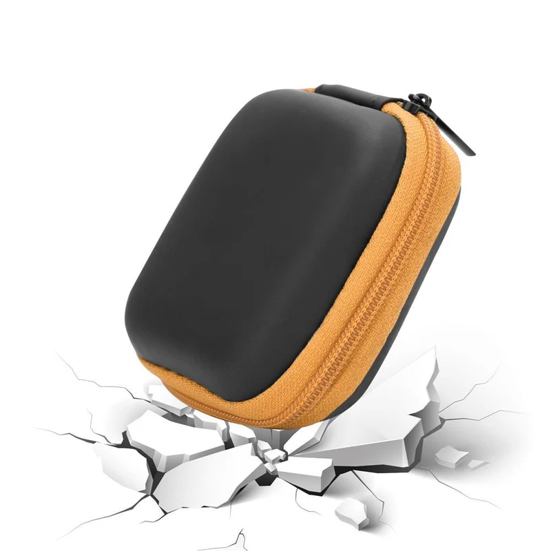 Cadorabo Kopfhörer Aufbewahrungsbox Eckige Robuste Tasche aus formstabilem Stoff mit Netzfach und Reißverschluss für Headset, In-Ear Headphone und vieles mehr