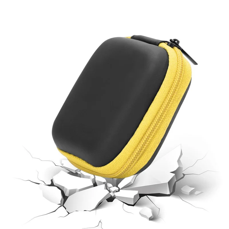 Cadorabo Kopfhörer Aufbewahrungsbox Eckige Robuste Tasche aus formstabilem Stoff mit Netzfach und Reißverschluss für Headset, In-Ear Headphone und vieles mehr