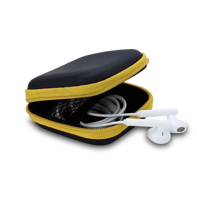 Cadorabo Kopfhörer Aufbewahrungsbox Eckige Robuste Tasche aus formstabilem Stoff mit Netzfach und Reißverschluss für Headset, In-Ear Headphone und vieles mehr