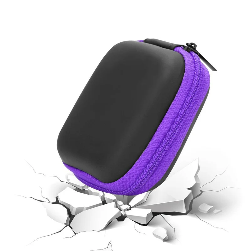 Cadorabo Kopfhörer Aufbewahrungsbox Eckige Robuste Tasche aus formstabilem Stoff mit Netzfach und Reißverschluss für Headset, In-Ear Headphone und vieles mehr