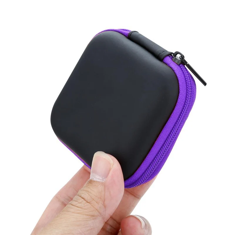 Cadorabo Kopfhörer Aufbewahrungsbox Eckige Robuste Tasche aus formstabilem Stoff mit Netzfach und Reißverschluss für Headset, In-Ear Headphone und vieles mehr