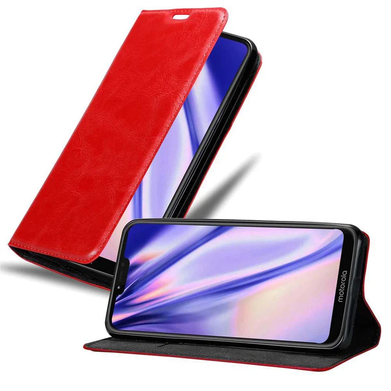 Cadorabo Hülle kompatibel mit Motorola MOTO G7 POWER Schutzhülle mit Magnetverschluss, Standfunktion und Kartenfach