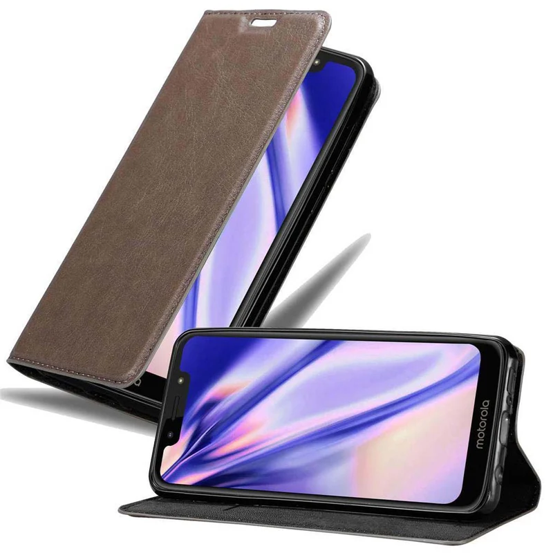 Cadorabo Hülle kompatibel mit Motorola MOTO G7 PLAY Schutzhülle mit Magnetverschluss, Standfunktion und Kartenfach