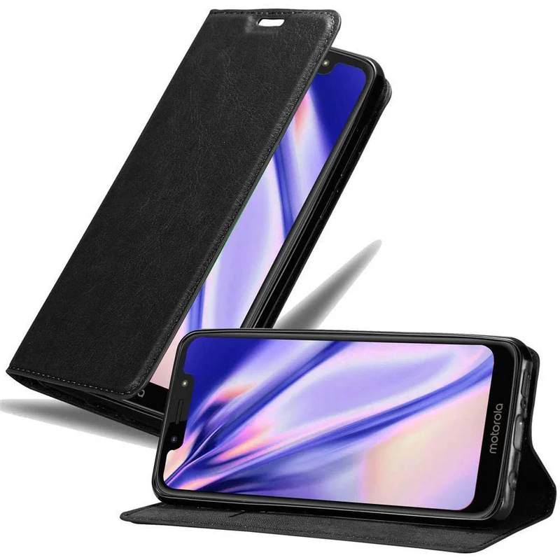 Cadorabo Hülle kompatibel mit Motorola MOTO G7 PLAY Schutzhülle mit Magnetverschluss, Standfunktion und Kartenfach