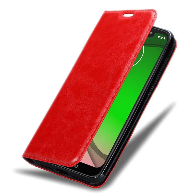 Cadorabo Hülle kompatibel mit Motorola MOTO G7 PLAY Schutzhülle mit Magnetverschluss, Standfunktion und Kartenfach