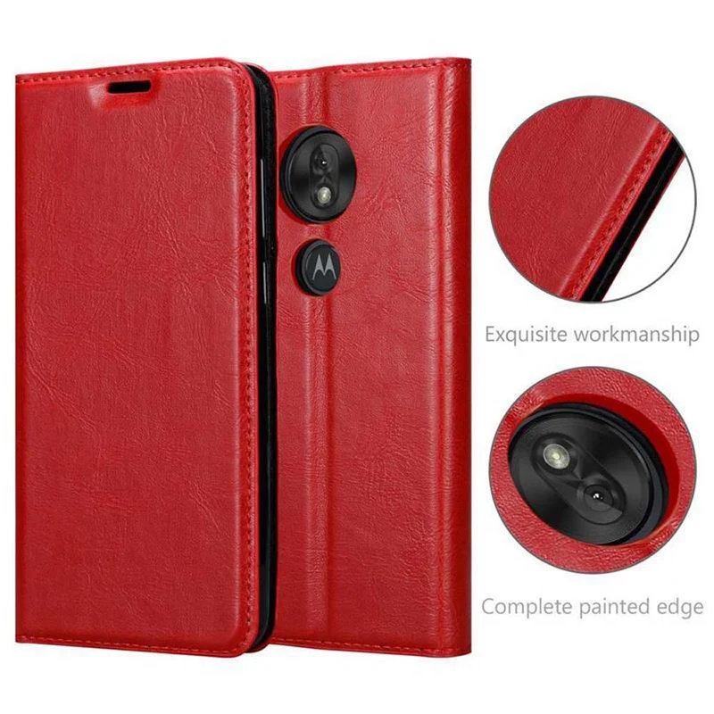 Cadorabo Hülle kompatibel mit Motorola MOTO G7 PLAY Schutzhülle mit Magnetverschluss, Standfunktion und Kartenfach