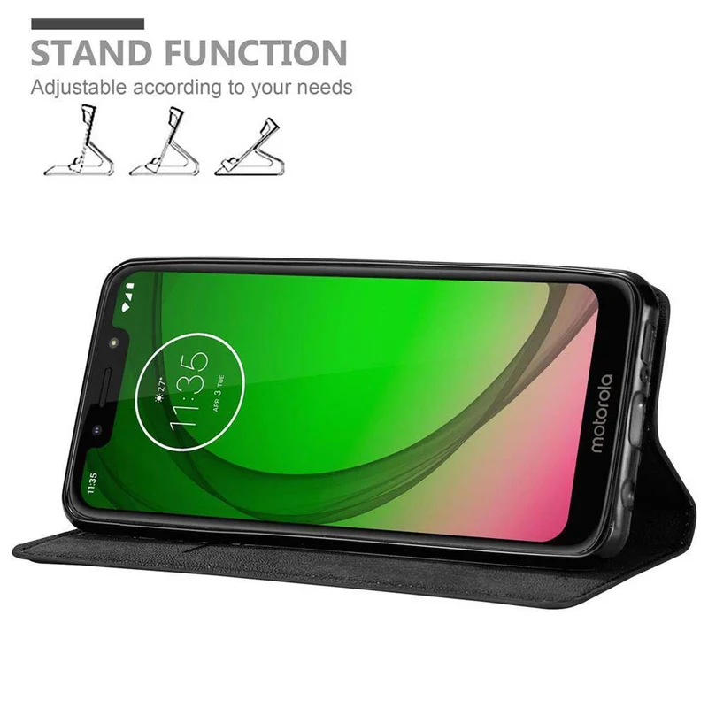 Cadorabo Hülle kompatibel mit Motorola MOTO G7 PLAY Schutzhülle mit Magnetverschluss, Standfunktion und Kartenfach