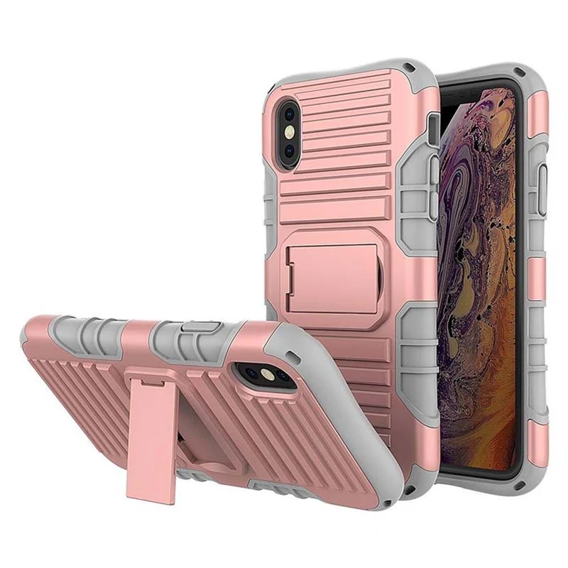 Cadorabo Hülle kompatibel mit Apple iPhone X / XS Outdoor Hybrid Schutzhülle mit Standfunktion im Heavy Duty Design