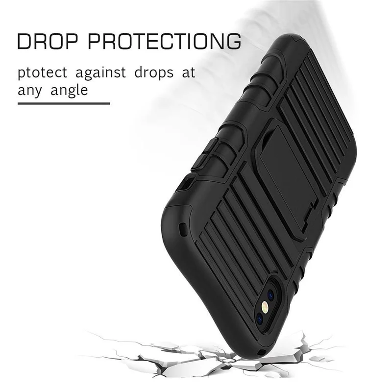 Cadorabo Hülle kompatibel mit Apple iPhone X / XS Outdoor Hybrid Schutzhülle mit Standfunktion im Heavy Duty Design