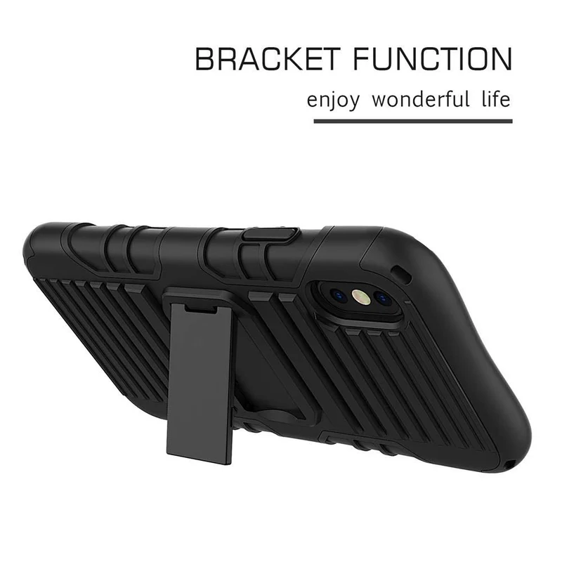 Cadorabo Hülle kompatibel mit Apple iPhone X / XS Outdoor Hybrid Schutzhülle mit Standfunktion im Heavy Duty Design