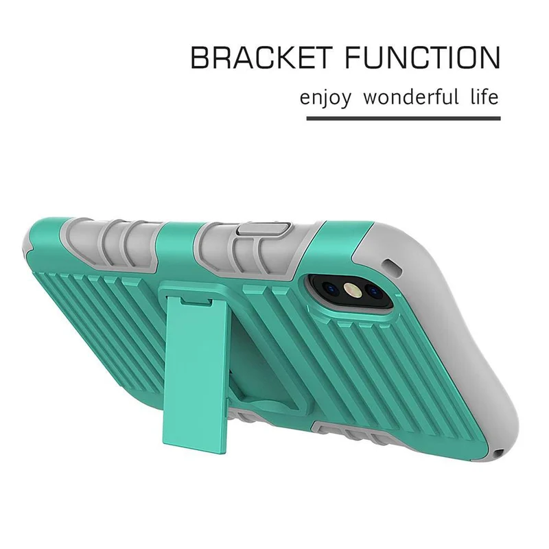 Cadorabo Hülle kompatibel mit Apple iPhone X / XS Outdoor Hybrid Schutzhülle mit Standfunktion im Heavy Duty Design