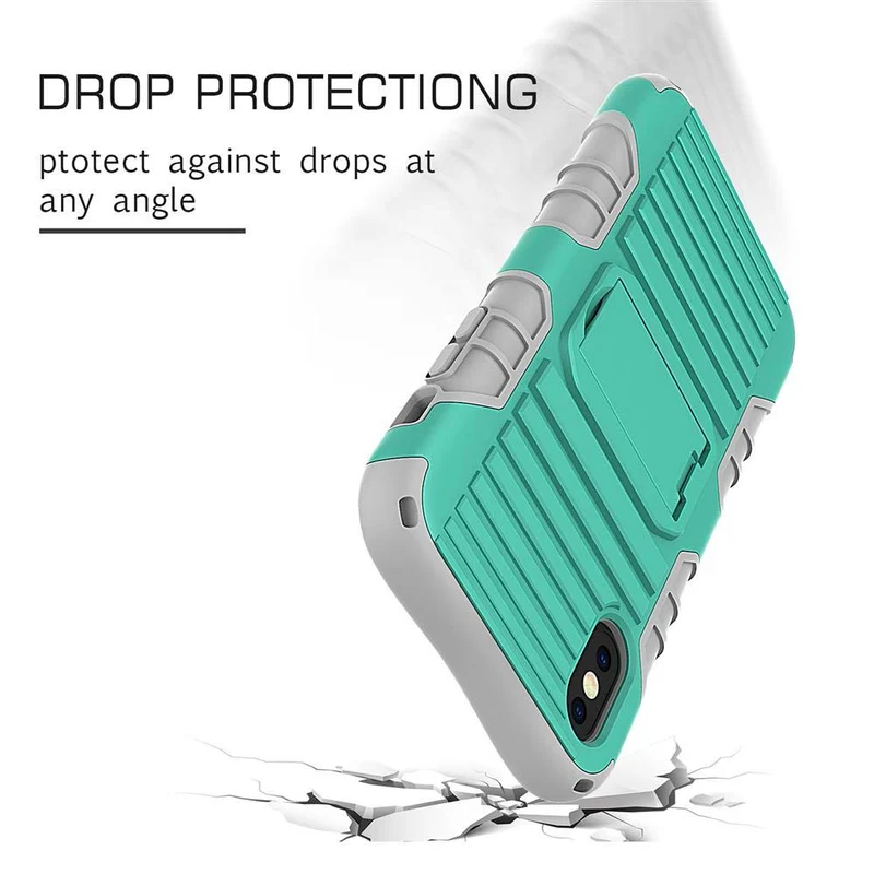 Cadorabo Hülle kompatibel mit Apple iPhone X / XS Outdoor Hybrid Schutzhülle mit Standfunktion im Heavy Duty Design