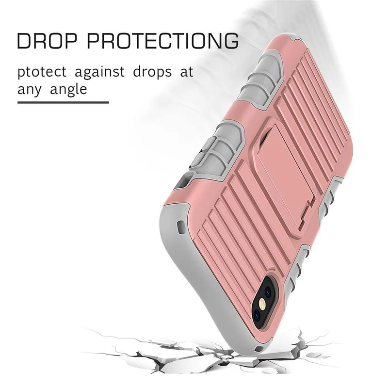 Cadorabo Hülle kompatibel mit Apple iPhone X / XS Outdoor Hybrid Schutzhülle mit Standfunktion im Heavy Duty Design