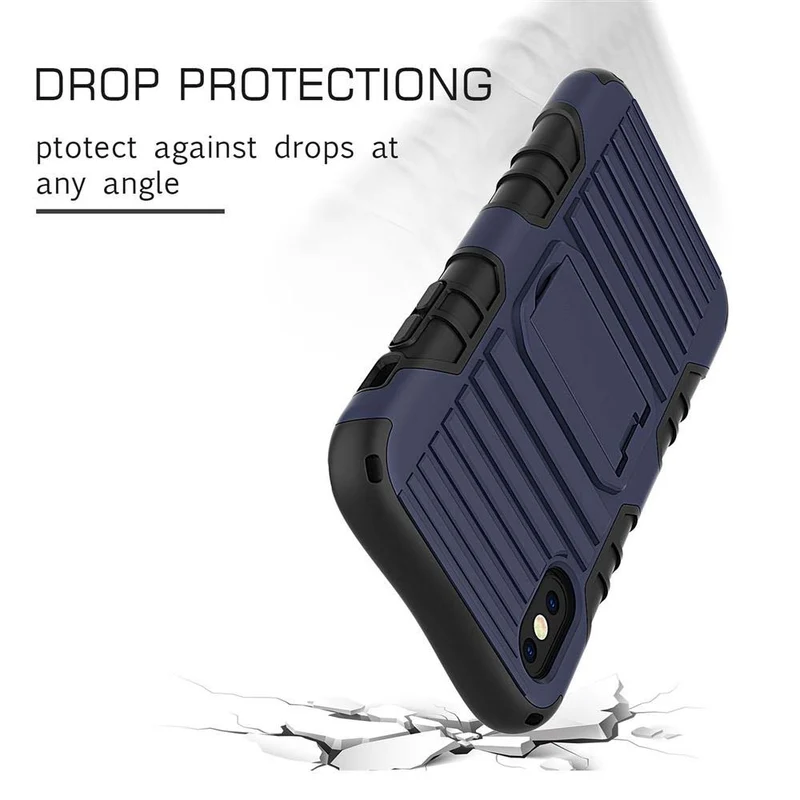 Cadorabo Hülle kompatibel mit Apple iPhone X / XS Outdoor Hybrid Schutzhülle mit Standfunktion im Heavy Duty Design