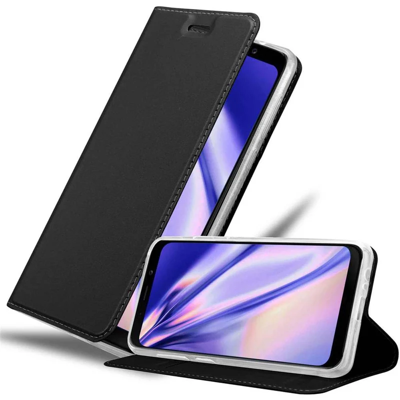 Cadorabo Hülle kompatibel mit Samsung Galaxy A8 2018 Schutzhülle mit Magnetverschluss, Standfunktion und Kartenfach