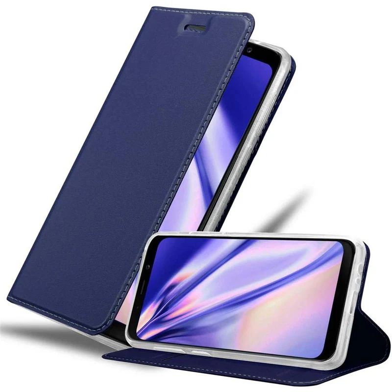 Cadorabo Hülle kompatibel mit Samsung Galaxy A8 2018 Schutzhülle mit Magnetverschluss, Standfunktion und Kartenfach
