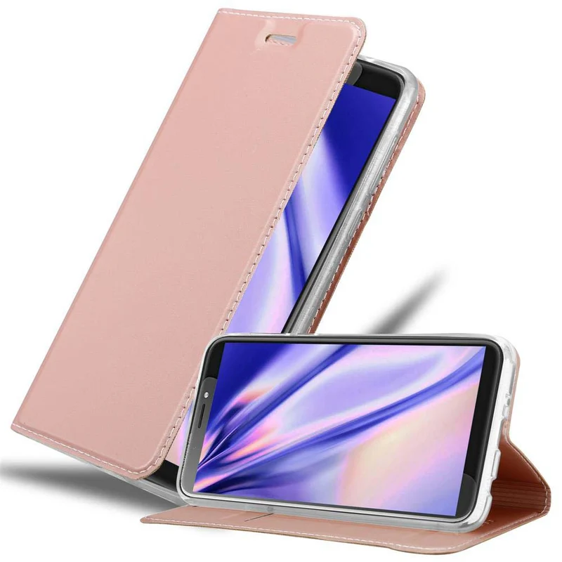 Cadorabo Hülle kompatibel mit HTC Desire 12 PLUS Schutzhülle mit Magnetverschluss, Standfunktion und Kartenfach