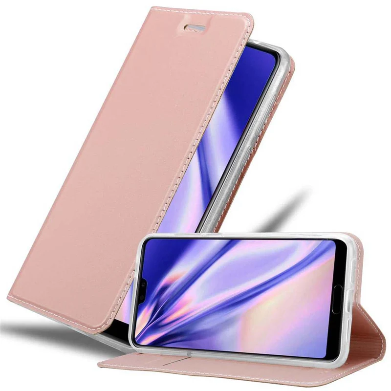 Cadorabo Hülle kompatibel mit Huawei P20 Schutzhülle mit Magnetverschluss, Standfunktion und Kartenfach