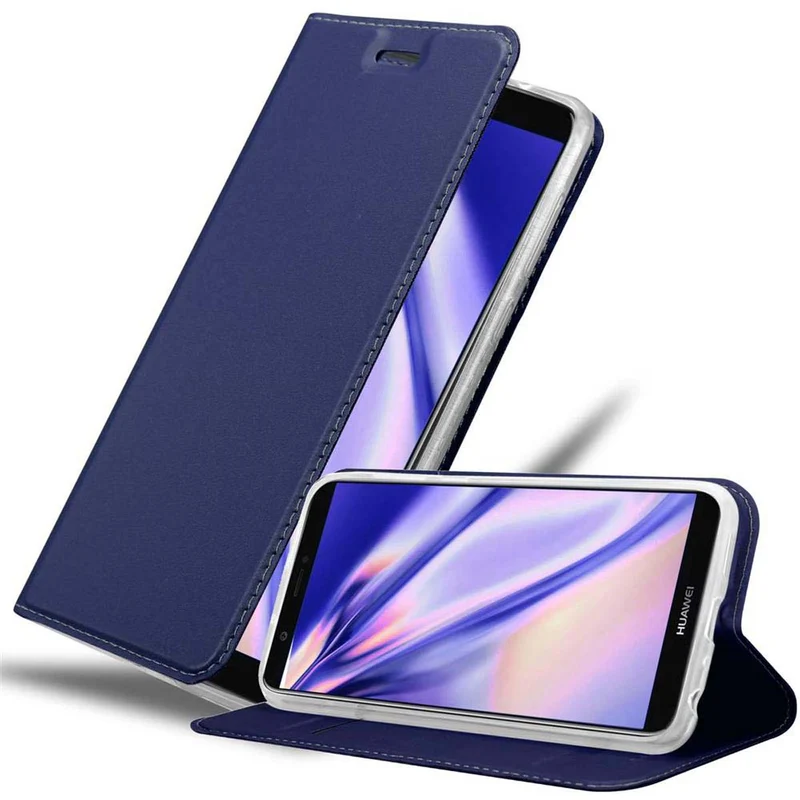 Cadorabo Hülle kompatibel mit Huawei P SMART 2018 / Enjoy 7S Schutzhülle mit Magnetverschluss, Standfunktion und Kartenfach