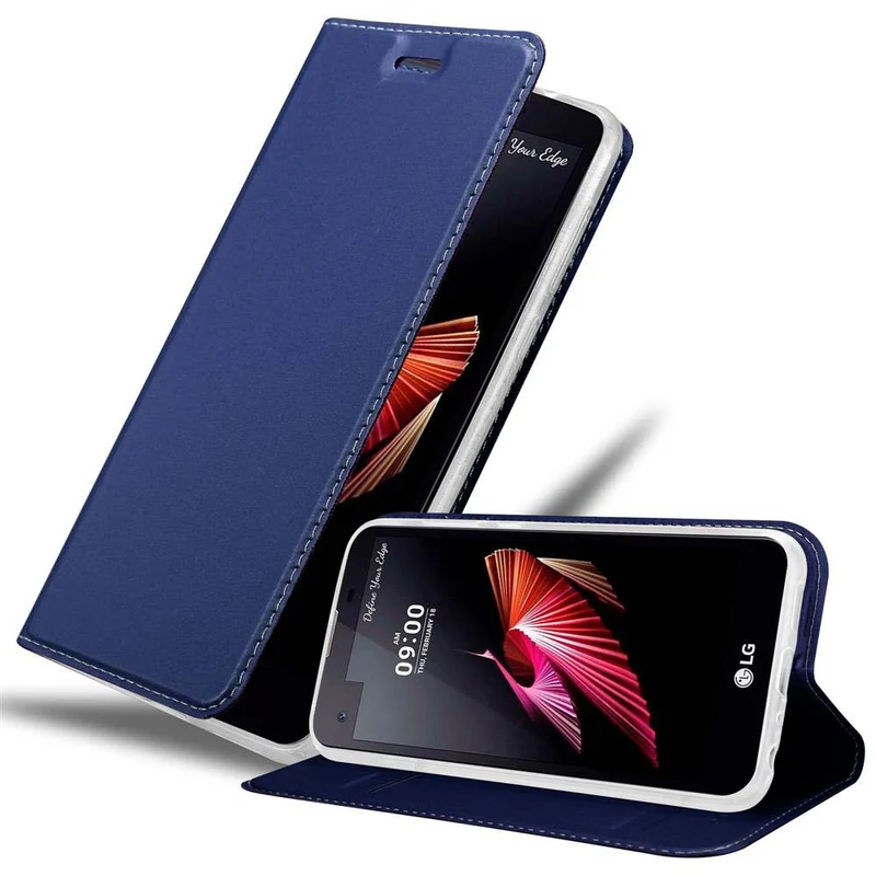 Cadorabo Hülle kompatibel mit LG X SCREEN Schutzhülle mit Magnetverschluss, Standfunktion und Kartenfach