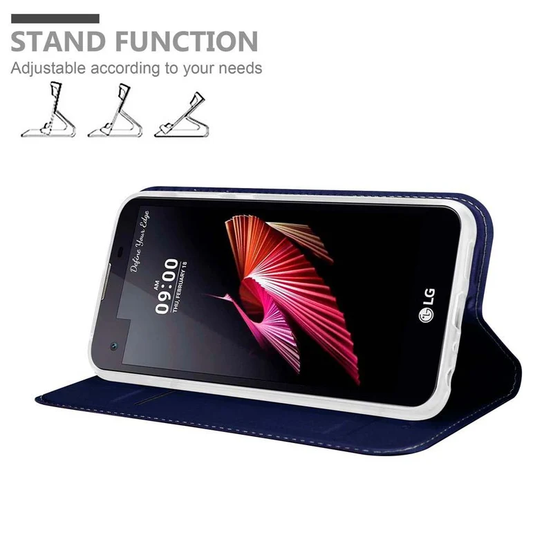 Cadorabo Hülle kompatibel mit LG X SCREEN Schutzhülle mit Magnetverschluss, Standfunktion und Kartenfach