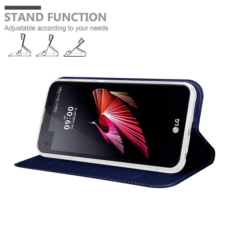 Cadorabo Hülle kompatibel mit LG X SCREEN Schutzhülle mit Magnetverschluss, Standfunktion und Kartenfach