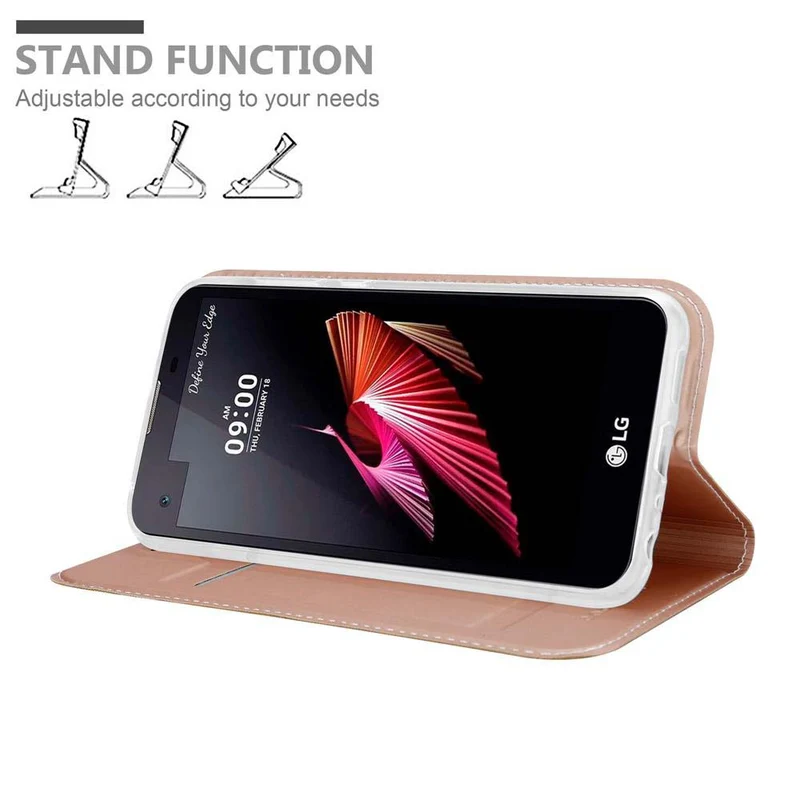 Cadorabo Hülle kompatibel mit LG X SCREEN Schutzhülle mit Magnetverschluss, Standfunktion und Kartenfach