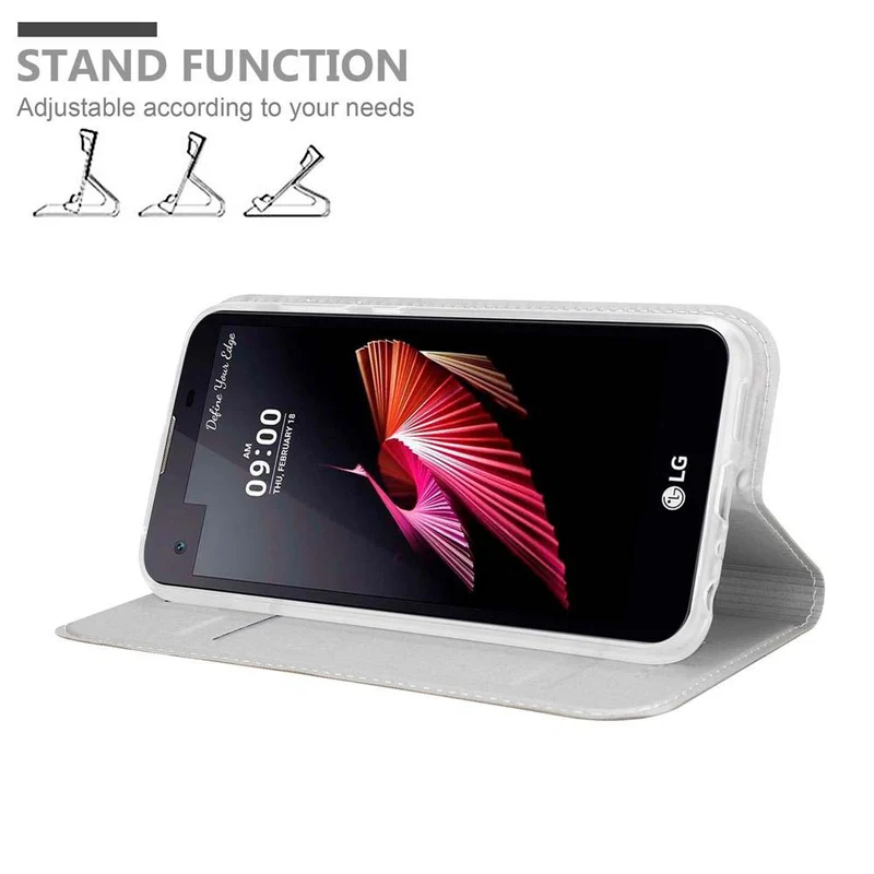 Cadorabo Hülle kompatibel mit LG X SCREEN Schutzhülle mit Magnetverschluss, Standfunktion und Kartenfach