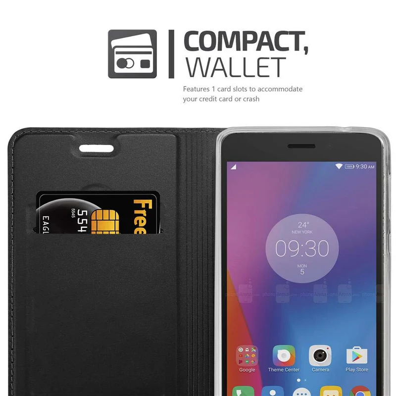 Cadorabo Hülle kompatibel mit Lenovo K6 / K6 POWER Schutzhülle mit Magnetverschluss, Standfunktion und Kartenfach