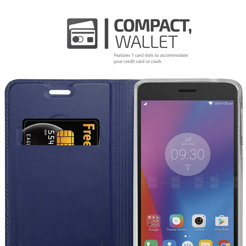 Cadorabo Hülle kompatibel mit Lenovo K6 / K6 POWER Schutzhülle mit Magnetverschluss, Standfunktion und Kartenfach