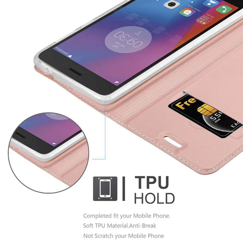 Cadorabo Hülle kompatibel mit Lenovo K6 / K6 POWER Schutzhülle mit Magnetverschluss, Standfunktion und Kartenfach